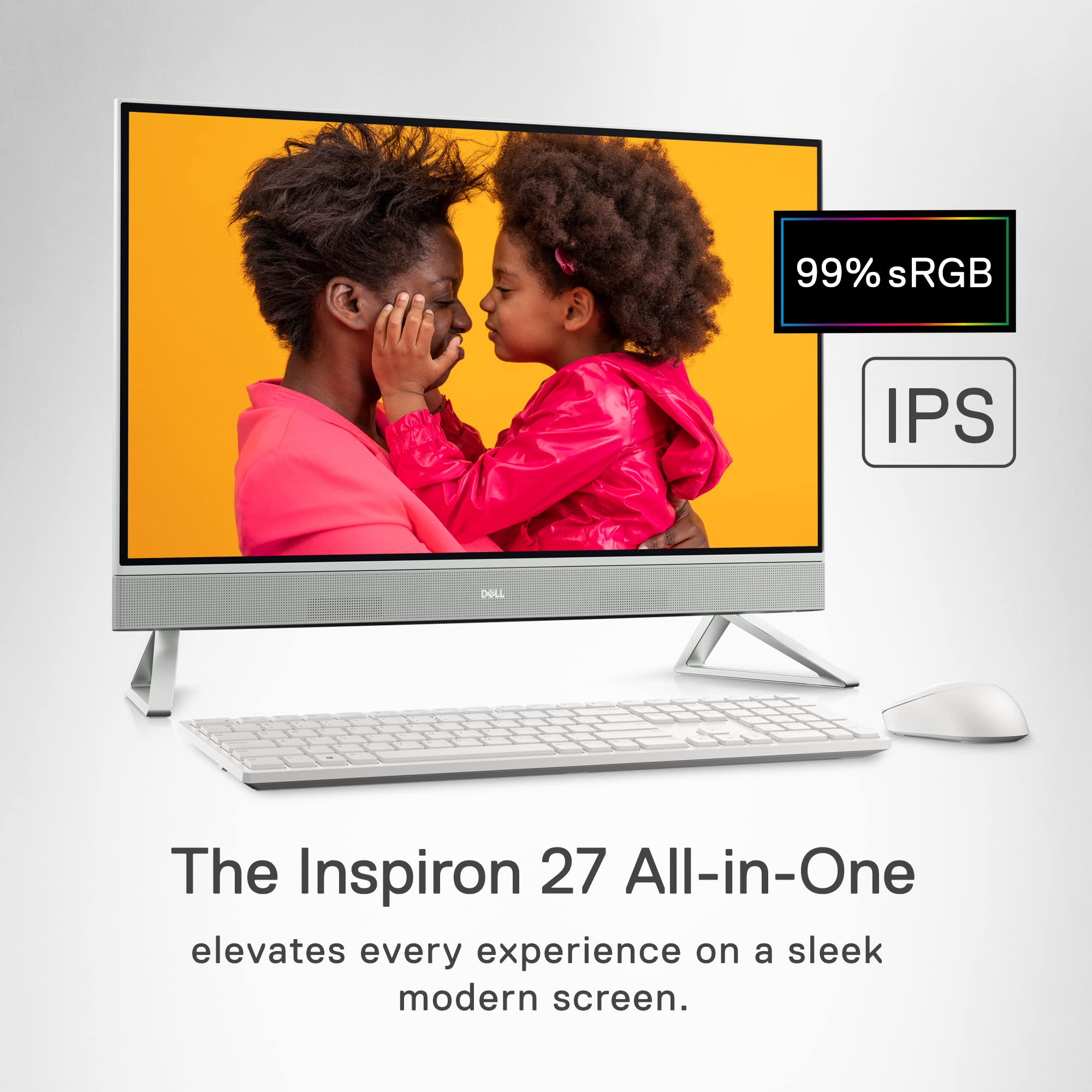 Dell Inspiron 7710 All in One   27 inch FHD (1920 x 1080) Touchscreen Display, Intel Core i7 1255U, 32GB DDR4, 1TB SSD, NVIDIA GeForce MX550, Intel Wi Fi 6E, Services, Windows 11 Pro   White